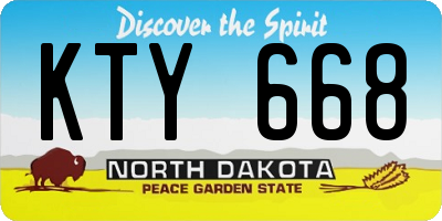 ND license plate KTY668