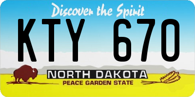 ND license plate KTY670