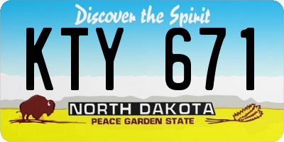 ND license plate KTY671