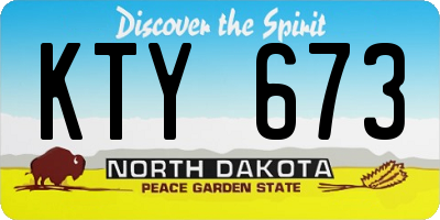 ND license plate KTY673