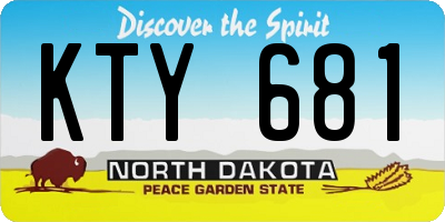 ND license plate KTY681