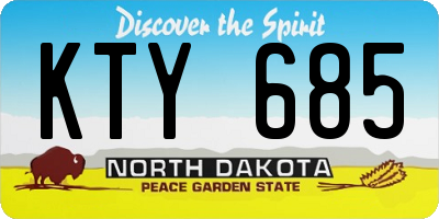 ND license plate KTY685