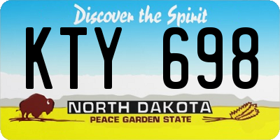 ND license plate KTY698
