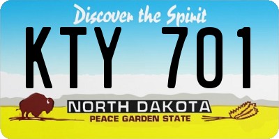 ND license plate KTY701