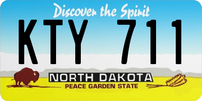 ND license plate KTY711