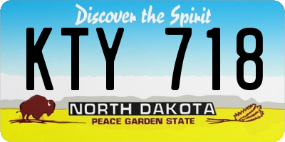 ND license plate KTY718