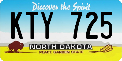 ND license plate KTY725