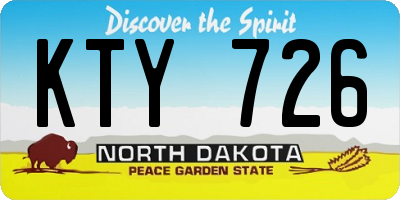 ND license plate KTY726