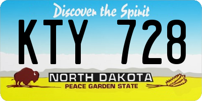 ND license plate KTY728