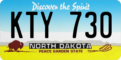 ND license plate KTY730