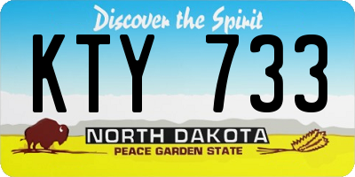 ND license plate KTY733