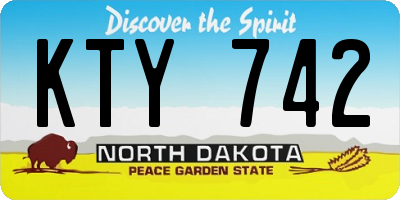 ND license plate KTY742