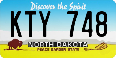 ND license plate KTY748