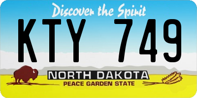 ND license plate KTY749