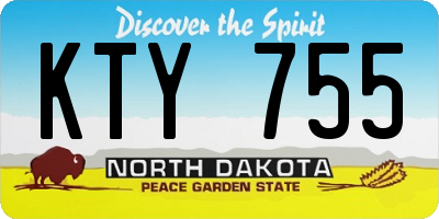 ND license plate KTY755