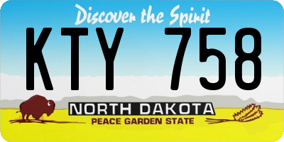 ND license plate KTY758