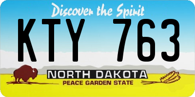 ND license plate KTY763
