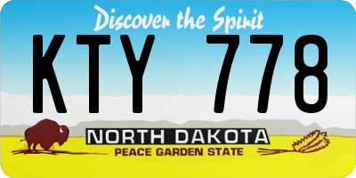 ND license plate KTY778