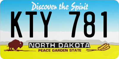 ND license plate KTY781