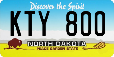 ND license plate KTY800