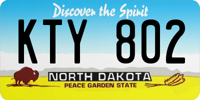 ND license plate KTY802