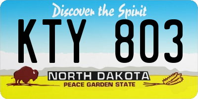 ND license plate KTY803