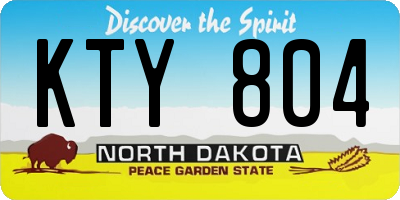 ND license plate KTY804