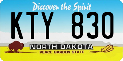 ND license plate KTY830