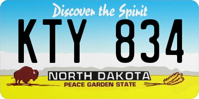ND license plate KTY834