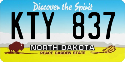 ND license plate KTY837
