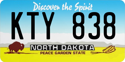 ND license plate KTY838