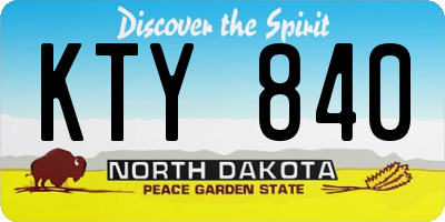 ND license plate KTY840