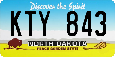ND license plate KTY843