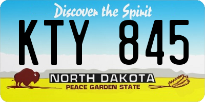 ND license plate KTY845