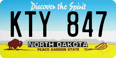 ND license plate KTY847