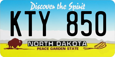 ND license plate KTY850
