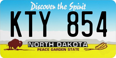 ND license plate KTY854