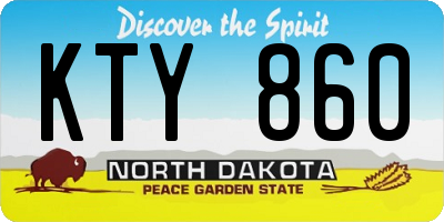 ND license plate KTY860