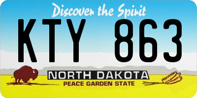 ND license plate KTY863