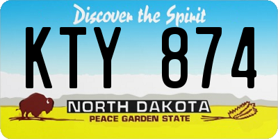 ND license plate KTY874