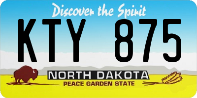 ND license plate KTY875