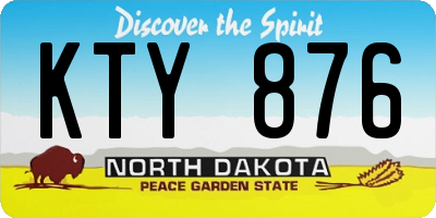 ND license plate KTY876