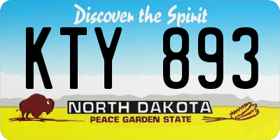 ND license plate KTY893