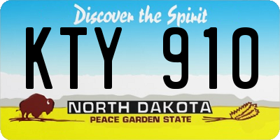ND license plate KTY910