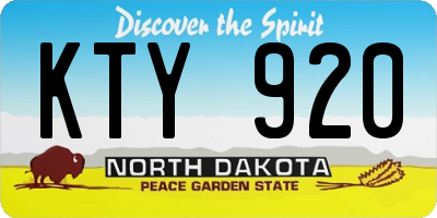 ND license plate KTY920