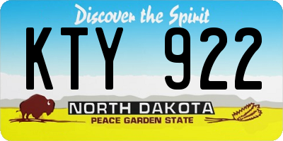 ND license plate KTY922