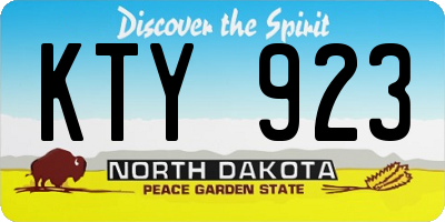 ND license plate KTY923