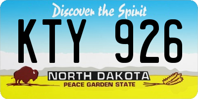 ND license plate KTY926