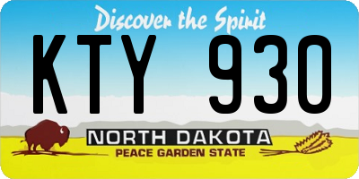 ND license plate KTY930