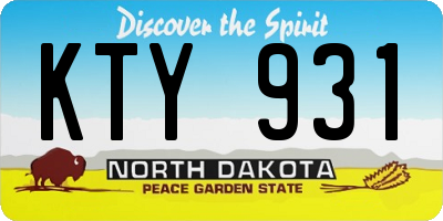 ND license plate KTY931